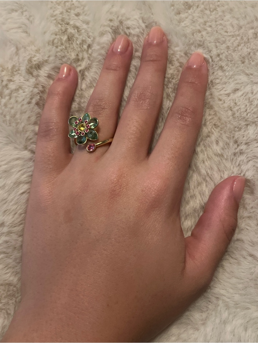 Swarovski Idyllia Crystal Flower Bypass Ring